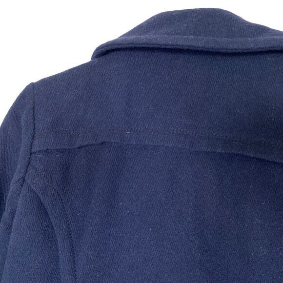 American Eagle Navy Pea Coat with Plaid Lining Warm cozy size Small - Picture 6 of 14